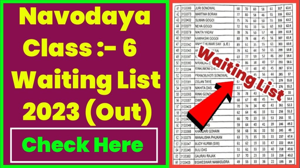 Navodaya Waiting List 2023